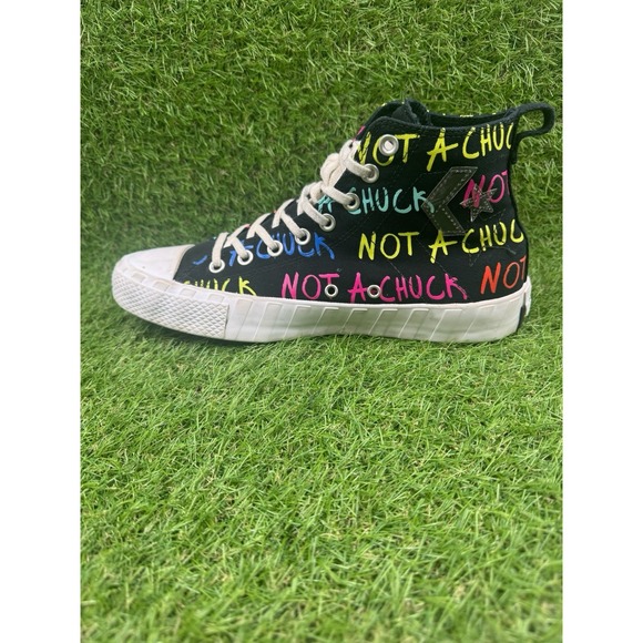 Converse UNT1TL3D Hi Not a Chuck Mens Size 8.5 Black AOP Athletic Shoes Sneakers - Picture 4 of 10